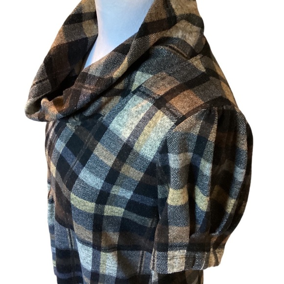 JH Flannel Plaid Dress Cowl Neck Fully Lined Size Small Exc. Cond - Picture 2 of 7